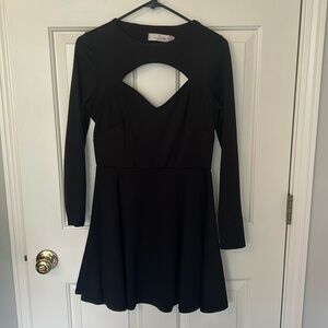Black cutout long sleeve dress